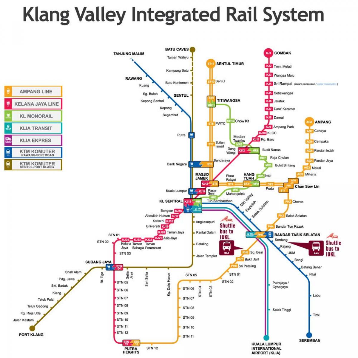 kl السكك الحديدية المتكاملة خريطة