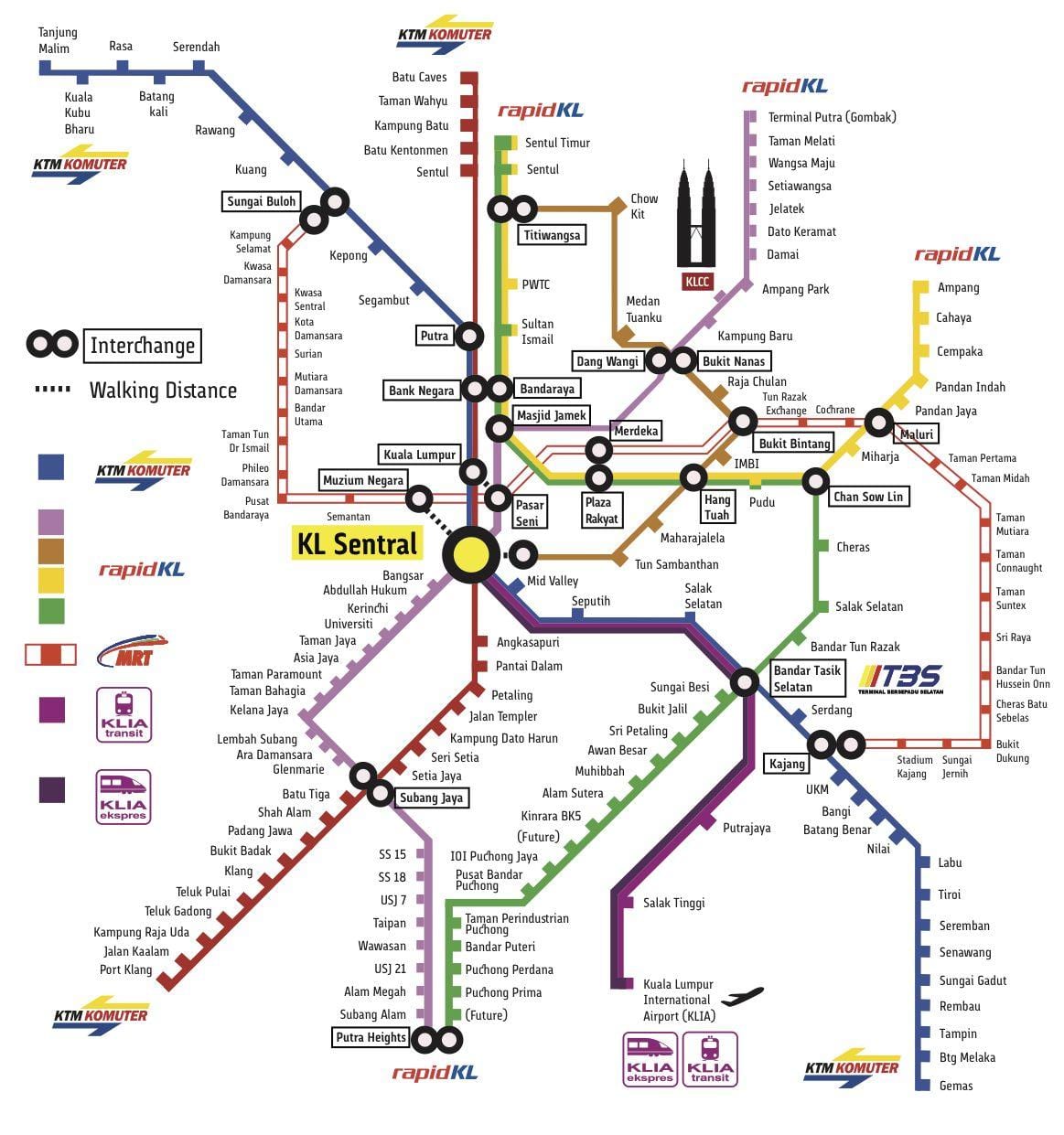 kl sentral محطة قطار خريطة