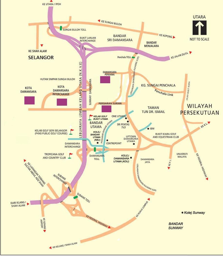 damansara خريطة كوالالمبور