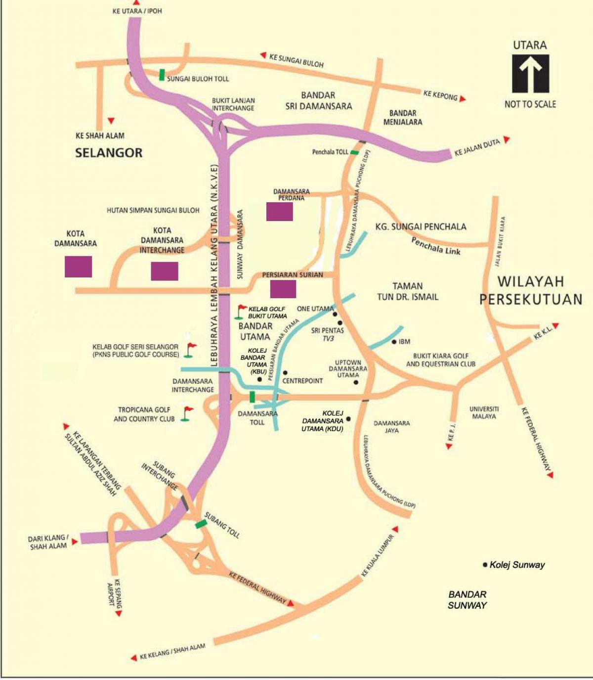 damansara خريطة كوالالمبور