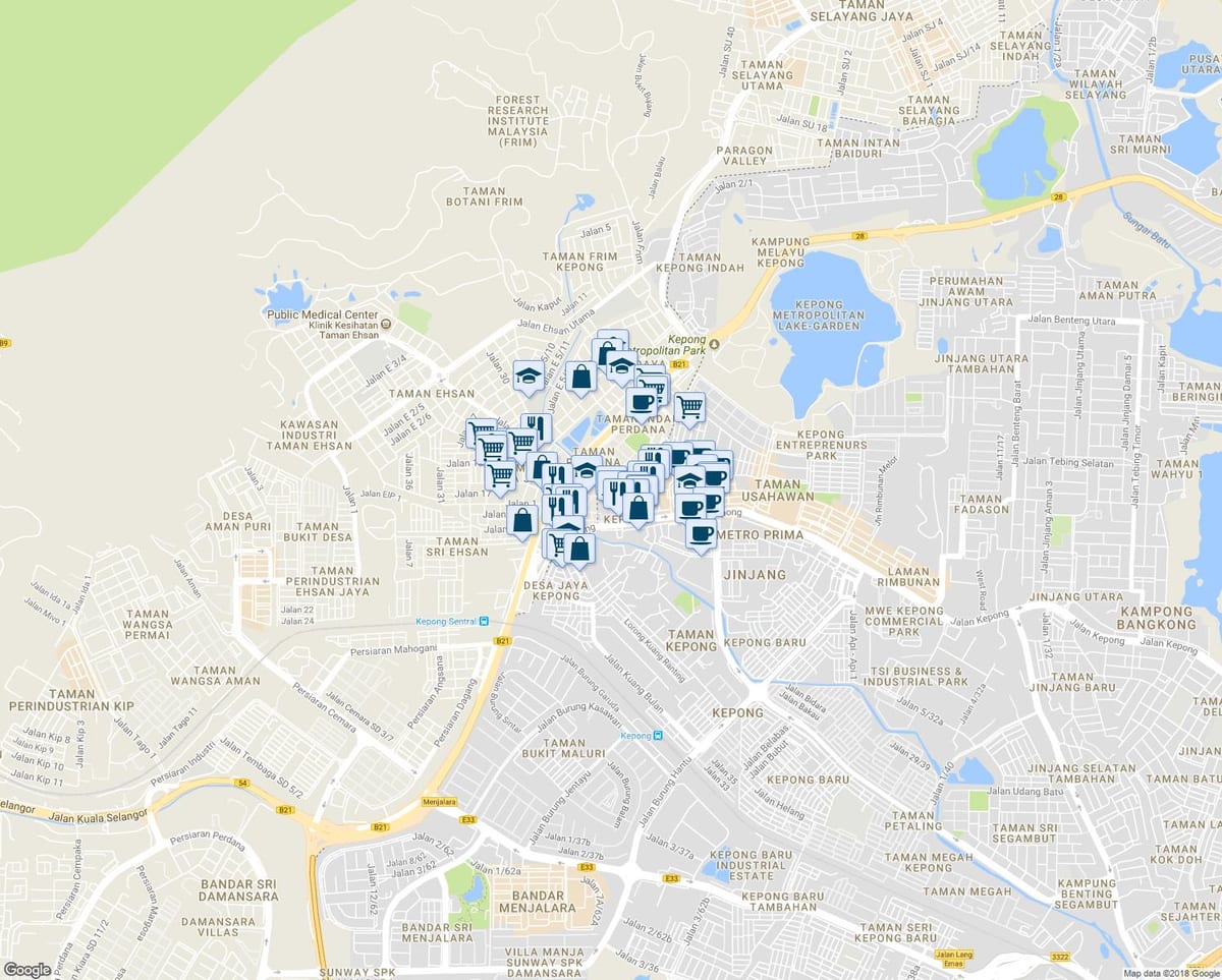 kepong كوالالمبور خريطة