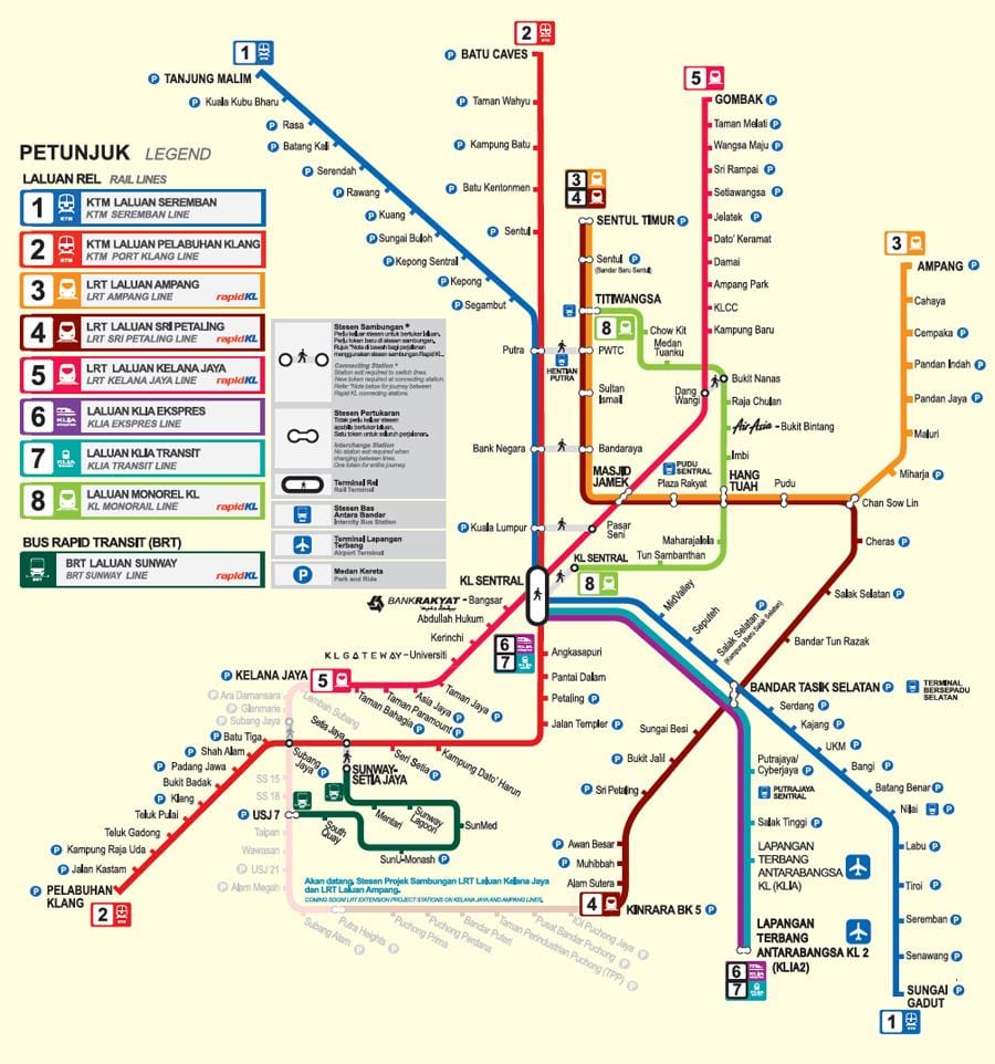 كوالالمبور lrt خريطة 2016
