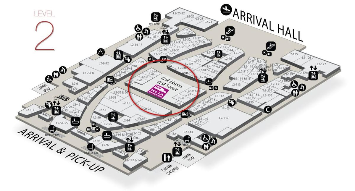 klia2 وصول خريطة