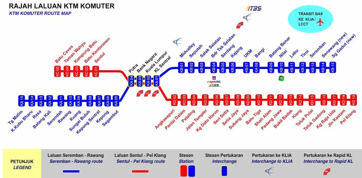 kl komuter خريطة