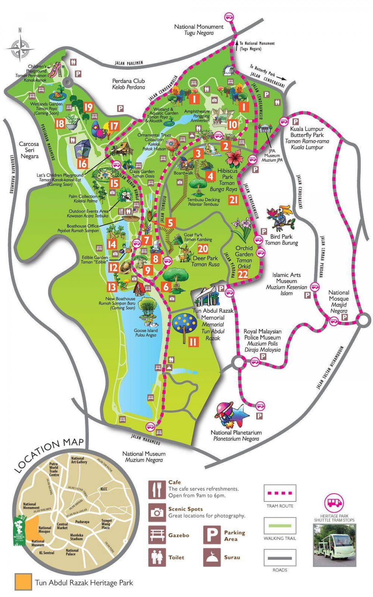 خريطة بيردانا الحديقة النباتية