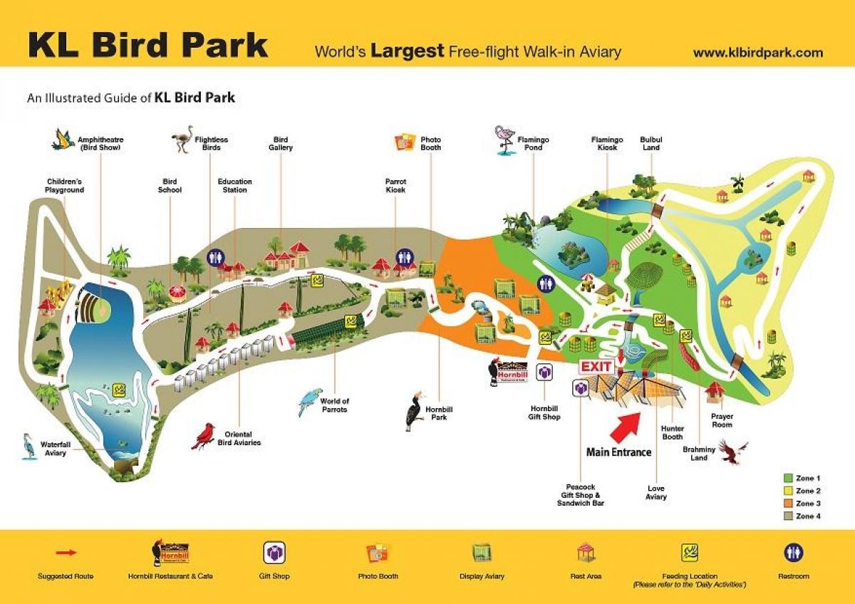 خريطة حديقة الطيور