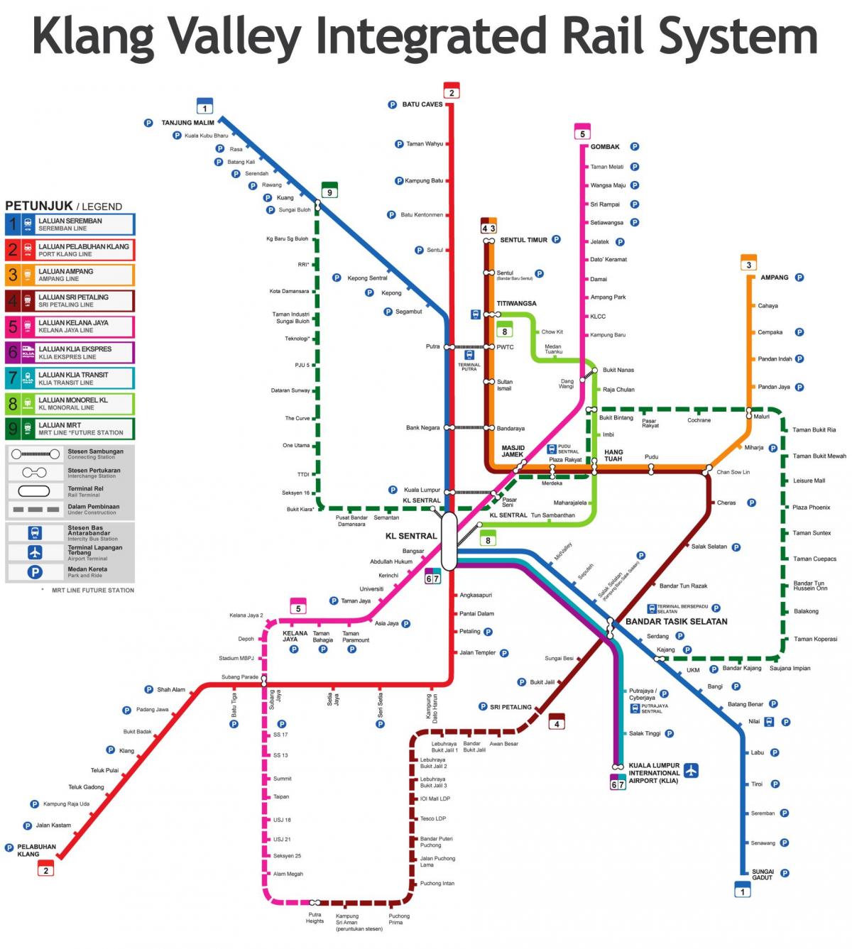 ماليزيا خريطة القطار 2016