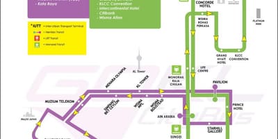 خريطة الذهاب kl الخط الأخضر