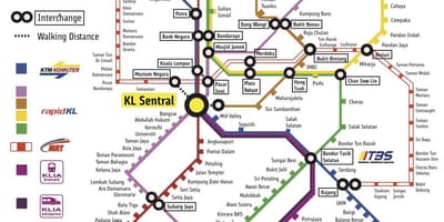 Kl sentral محطة قطار خريطة