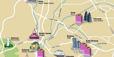 الخريطة السياحية في كوالالمبور ماليزيا